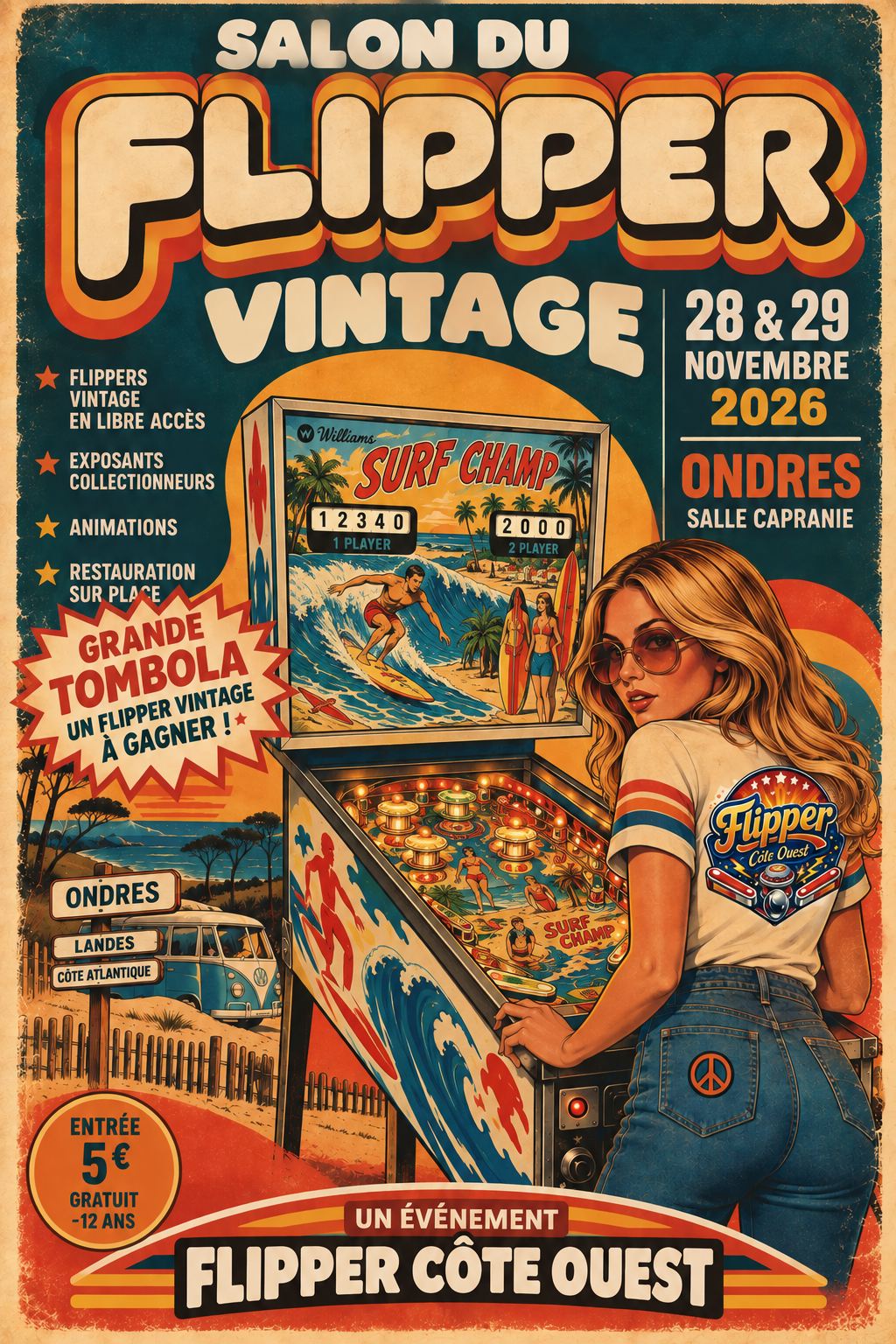 Affiche de Salon du Flipper Vintage